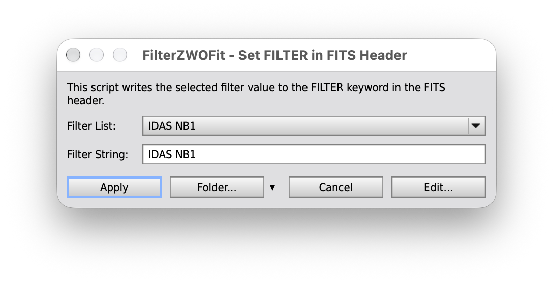 FilterZWOFit in PixInsight