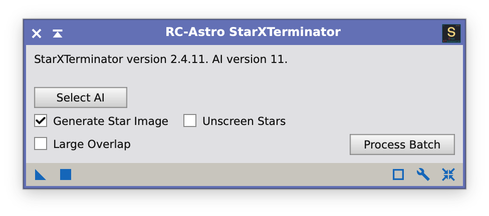 StarXTerminator Einstellungen