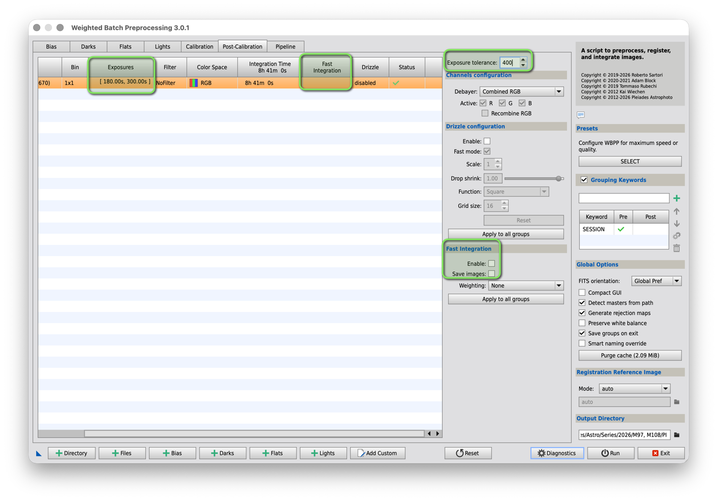WBPP Post-Calibration Settings 1